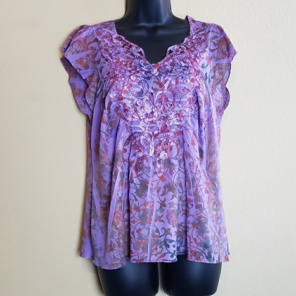 One World Live and Let Live Purple Top